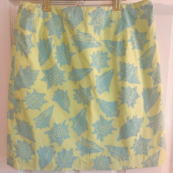 Lilly Pulitzer Green and Blue Mini Pencil Skirt Resort Wear - Picture 1 of 6